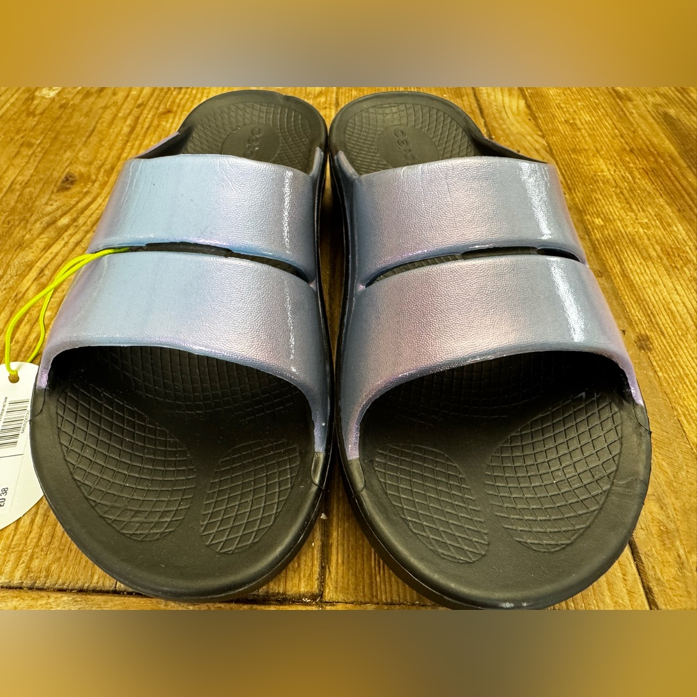 NEW Women's OOFOS OOahh Luxe Evening Sky Size 7 Synthetic $75 - Picture 6 of 6